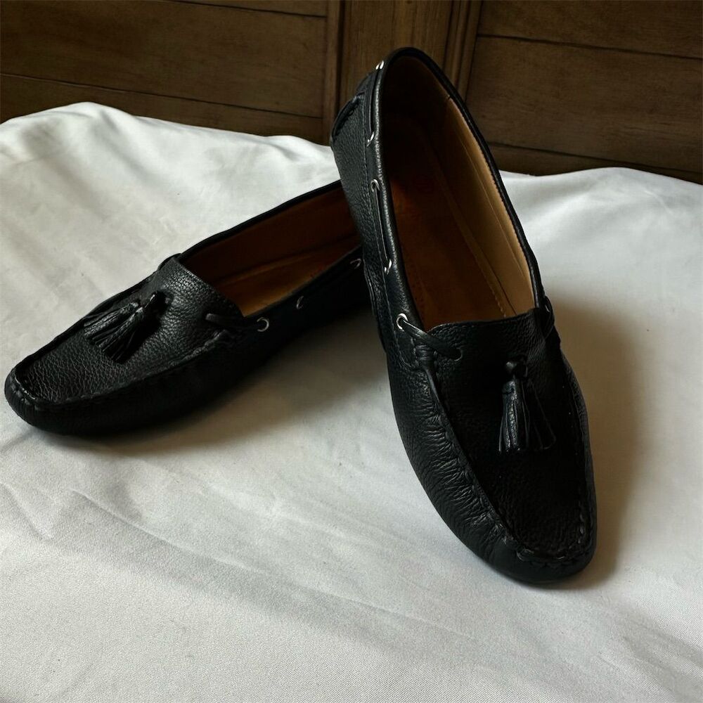 Marc Joseph Women's Blue Leather Tassel Loafers Size 8 Casual Shoes